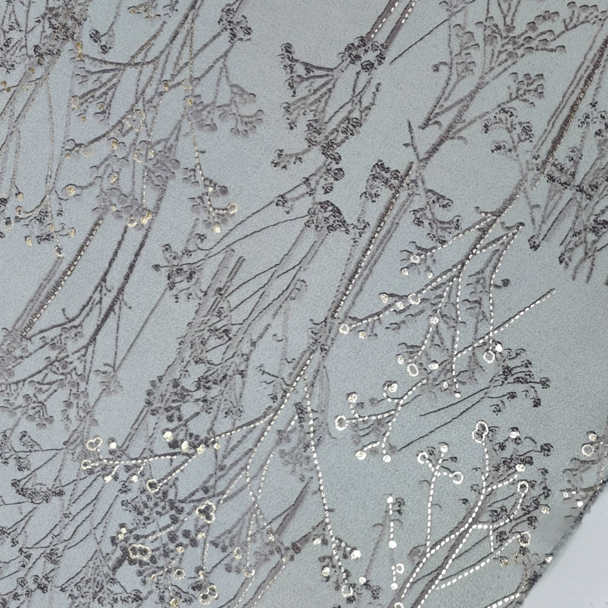 Achkan Fabric ManTire Velvet Fabric With Embroidery work Colour Silver